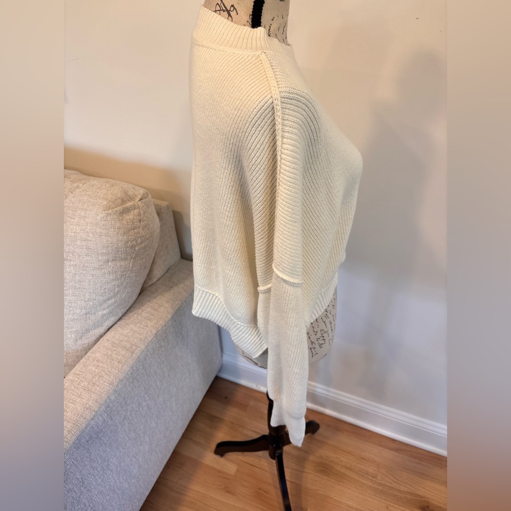 Free People Easy Street Crop Pullover Sweater in Ivory size small - Picture 5 of 8